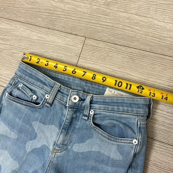 Rag & Bone Cate Mid-Rise Skinny Camo Slim Fit Ankle Light Indigo Jeans size 24 - Picture 13 of 16